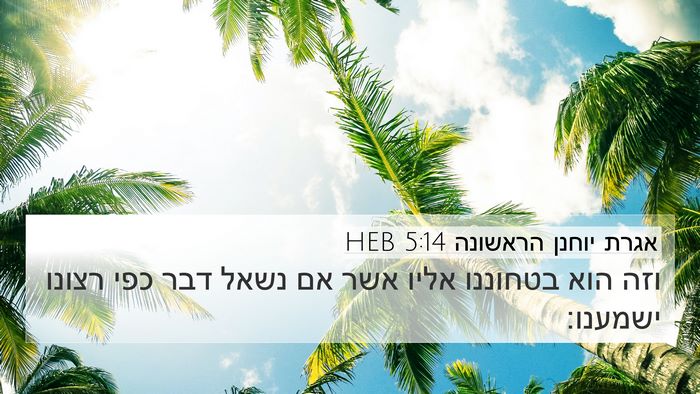 אגרת יוחנן הראשונה 5:14 HEB Bible Verse Image