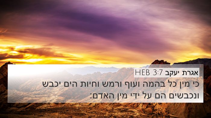אגרת יעקב 3:7 HEB Bible Verse Image