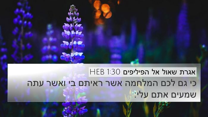 אגרת שאול אל הפיליפים 1:30 HEB Bible Verse Image