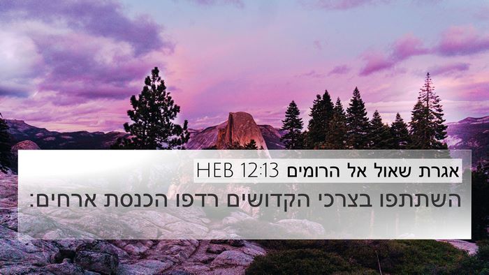 אגרת שאול אל הרומים 12:13 HEB Bible Verse Image