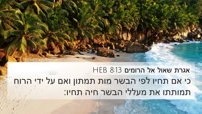 אגרת שאול אל הרומים 8:13 HEB Bible Verse Image