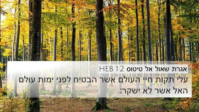אגרת שאול אל טיטוס 1:2 HEB Bible Verse Image