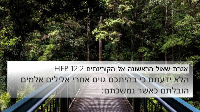 אגרת שאול הראשונה אל הקורינתים 12:2 HEB Bible Verse Image