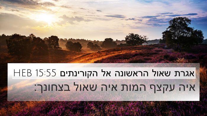 אגרת שאול הראשונה אל הקורינתים 15:55 HEB Bible Verse Image