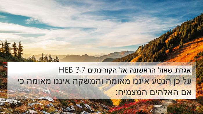 אגרת שאול הראשונה אל הקורינתים 3:7 HEB Bible Verse Image