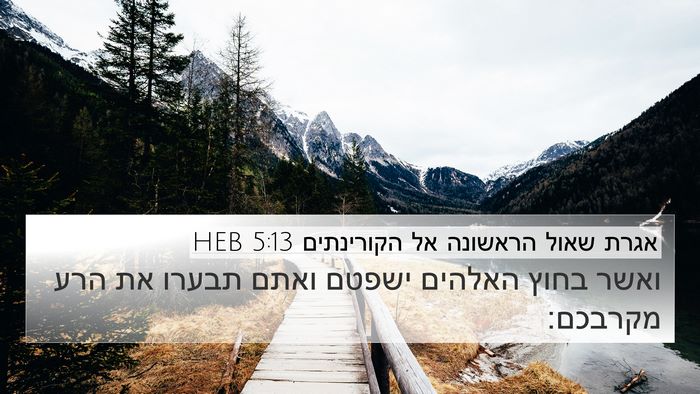 אגרת שאול הראשונה אל הקורינתים 5:13 HEB Bible Verse Image