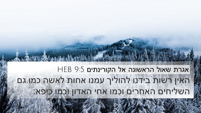 אגרת שאול הראשונה אל הקורינתים 9:5 HEB Bible Verse Image