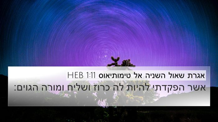 אגרת שאול השניה אל טימותיאוס 1:11 HEB Bible Verse Image