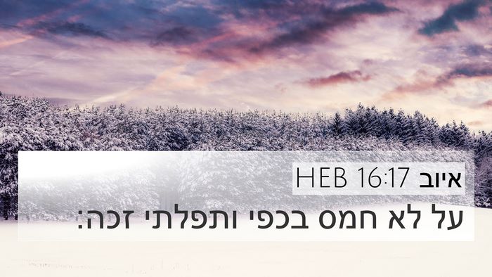 איוב 16:17 HEB Bible Verse Image