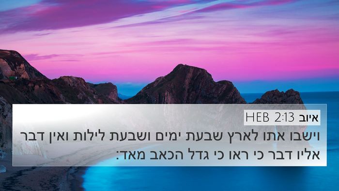 איוב 2:13 HEB Bible Verse Image
