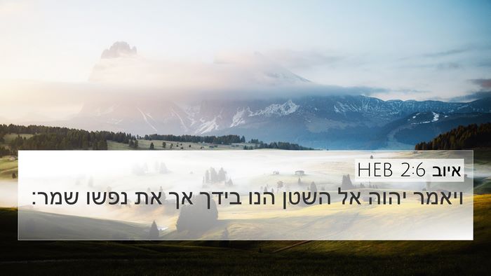 איוב 2:6 HEB Bible Verse Image