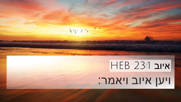 איוב 23:1 HEB 4K Wallpaper - ויען איוב - 4K Wallpaper Bible Verse