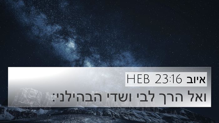 איוב 23:16 HEB Bible Verse Image