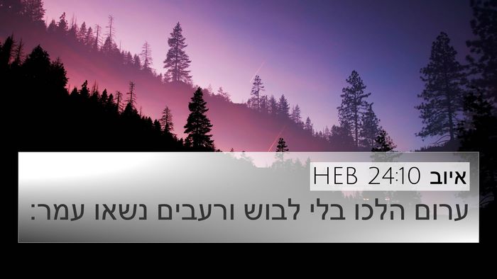 איוב 24:10 HEB Bible Verse Image