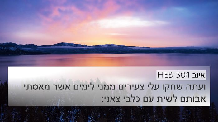 איוב 30:1 HEB Bible Verse Image