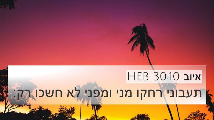 איוב 30:10 HEB Bible Verse Image