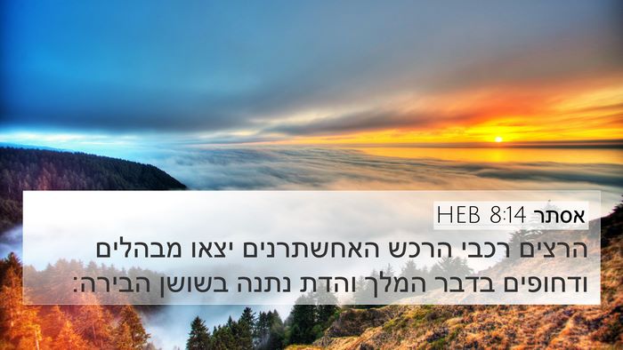 אסתר 8:14 HEB Bible Verse Image