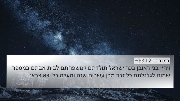 במדבר 1:20 HEB Bible Verse Image