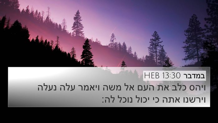 במדבר 13:30 HEB Bible Verse Image