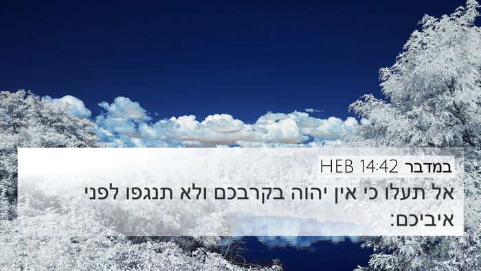 במדבר 14:42 HEB 4K Wallpaper - אל תעלו כי אין יהוה בקרבכם - 4K Wallpaper Bible Verse