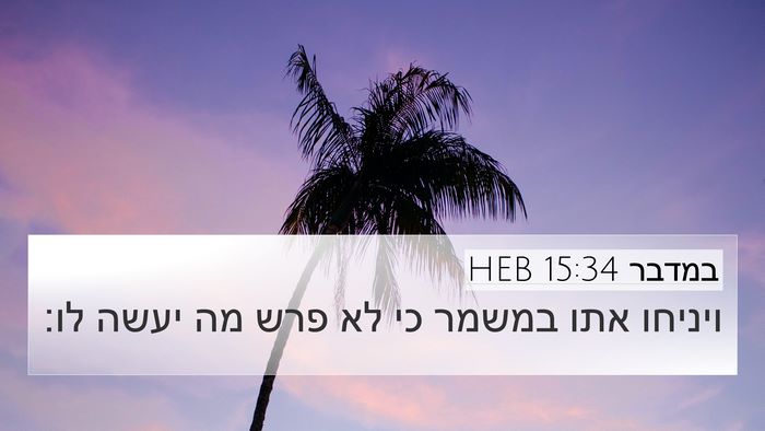 במדבר 15:34 HEB Bible Verse Image