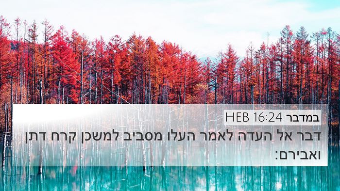 במדבר 16:24 HEB 4K Wallpaper - דבר אל העדה לאמר העלו מסביב - 4K Wallpaper Bible Verse