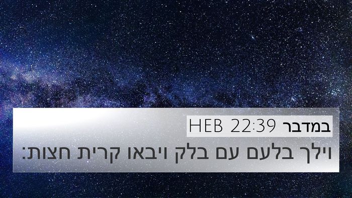 במדבר 22:39 HEB 4K Wallpaper - וילך בלעם עם בלק ויבאו קרית - 4K Wallpaper Bible Verse
