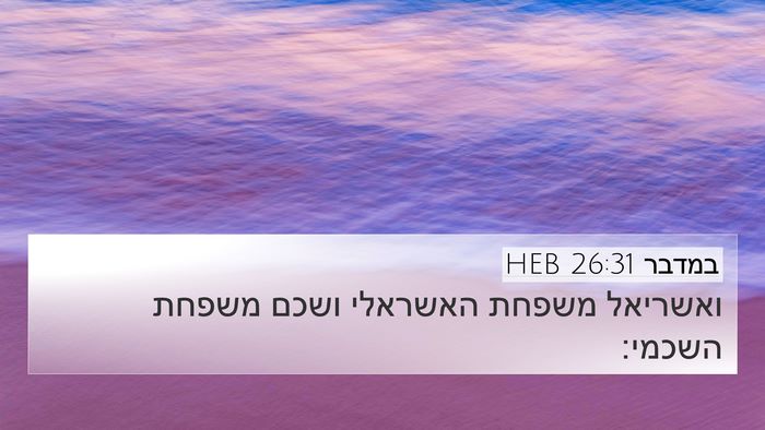 במדבר 26:31 HEB 4K Wallpaper - ואשריאל משפחת האשראלי ושכם - 4K Wallpaper Bible Verse