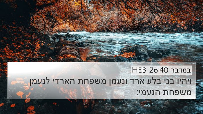 במדבר 26:40 HEB 4K Wallpaper - ויהיו בני בלע ארד ונעמן - 4K Wallpaper Bible Verse