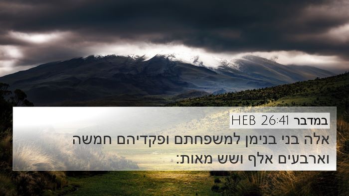 במדבר 26:41 HEB 4K Wallpaper - אלה בני בנימן למשפחתם - 4K Wallpaper Bible Verse