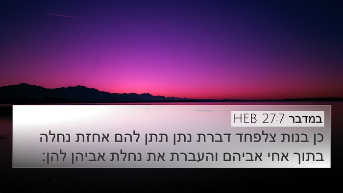 במדבר 27:7 HEB Bible Verse Image
