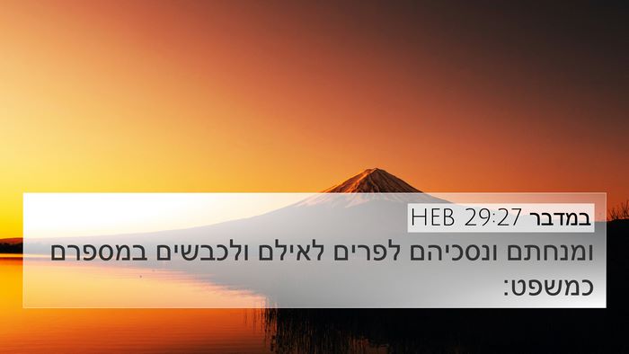 במדבר 29:27 HEB 4K Wallpaper - ומנחתם ונסכיהם לפרים לאילם - 4K Wallpaper Bible Verse