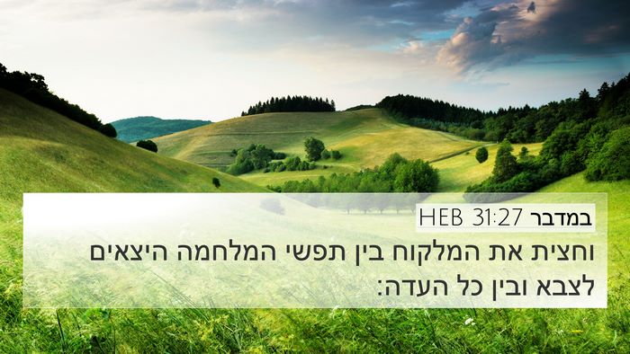 במדבר 31:27 HEB Bible Verse Image