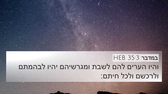 במדבר 35:3 HEB 4K Wallpaper - והיו הערים להם לשבת - 4K Wallpaper Bible Verse