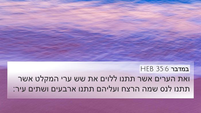 במדבר 35:6 HEB Bible Verse Image