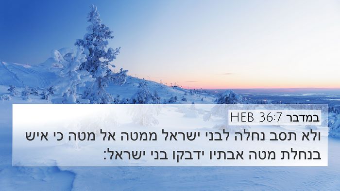 במדבר 36:7 HEB 4K Wallpaper - ולא תסב נחלה לבני ישראל - 4K Wallpaper Bible Verse