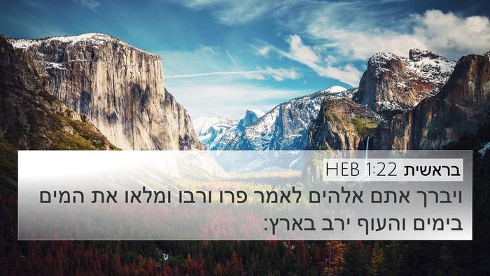 בראשית 1:22 HEB Bible Verse Image