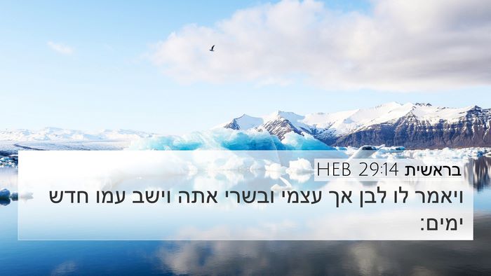 בראשית 29:14 HEB Bible Verse Image