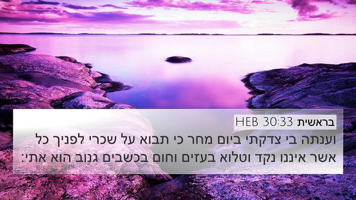 בראשית 30:33 HEB Bible Verse Image
