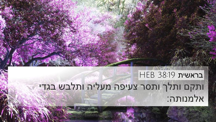 בראשית 38:19 HEB 4K Wallpaper - ותקם ותלך ותסר צעיפה מעליה - 4K Wallpaper Bible Verse