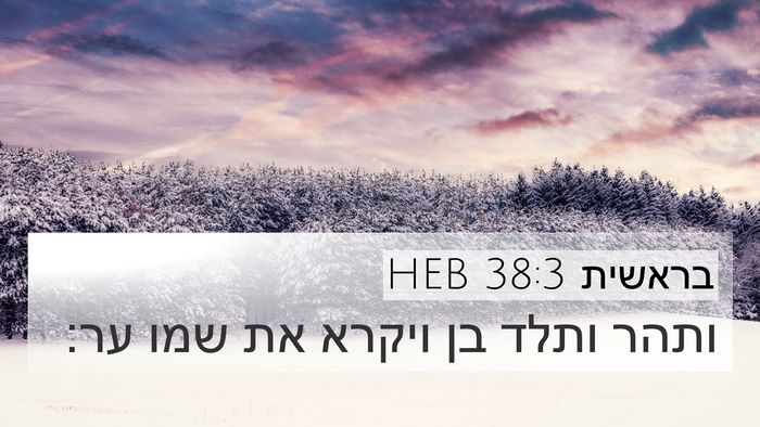 בראשית 38:3 HEB 4K Wallpaper - ותהר ותלד בן ויקרא את שמו - 4K Wallpaper Bible Verse