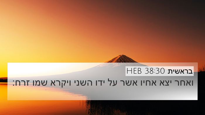 בראשית 38:30 HEB Bible Verse Image