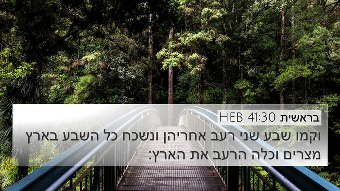 בראשית 41:30 HEB Bible Verse Image