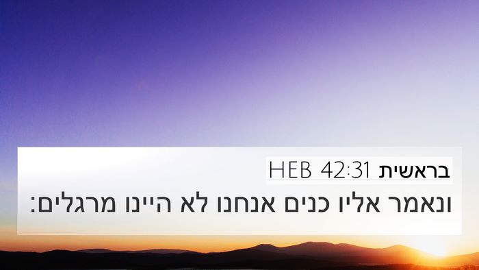 בראשית 42:31 HEB Bible Verse Image