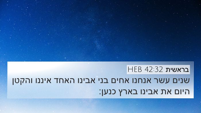 בראשית 42:32 HEB Bible Verse Image