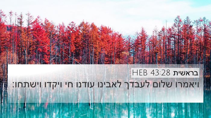 בראשית 43:28 HEB Bible Verse Image