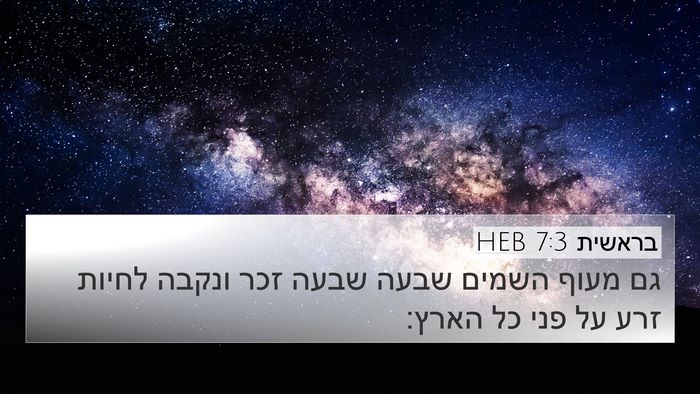 בראשית 7:3 HEB 4K Wallpaper - גם מעוף השמים שבעה שבעה זכר - 4K Wallpaper Bible Verse