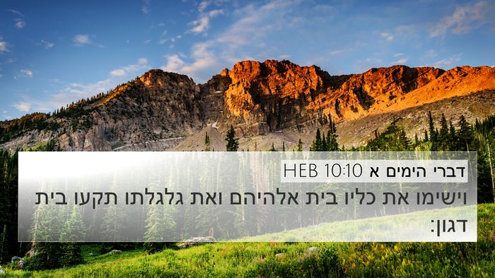 דברי הימים א 10:10 HEB Bible Verse Image