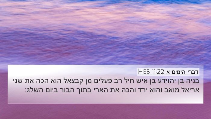 דברי הימים א 11:22 HEB Bible Verse Image