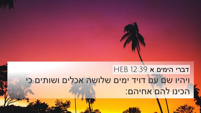 דברי הימים א 12:39 HEB Bible Verse Image